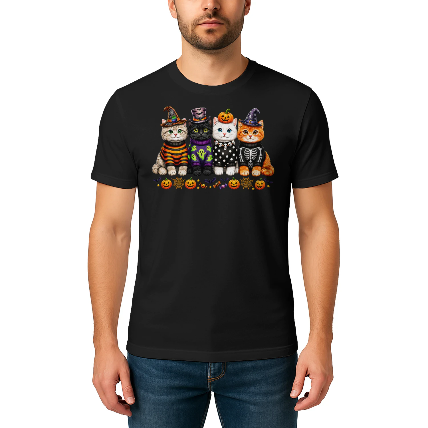 Kawaii Halloween Cat Lovers Cute Spooky Kittens for Women T Shirt CAT1127