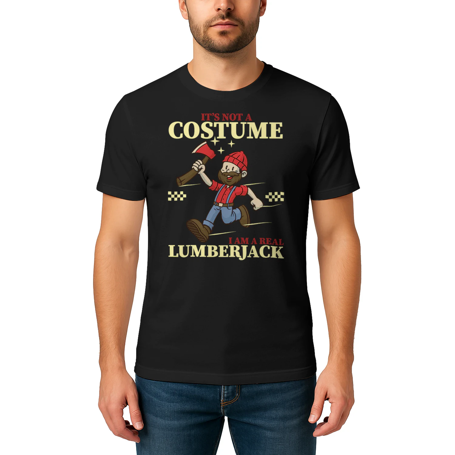 Lumberjack Costume Axe Men Arborist Wood Halloween Woodwork T Shirt LUB0210