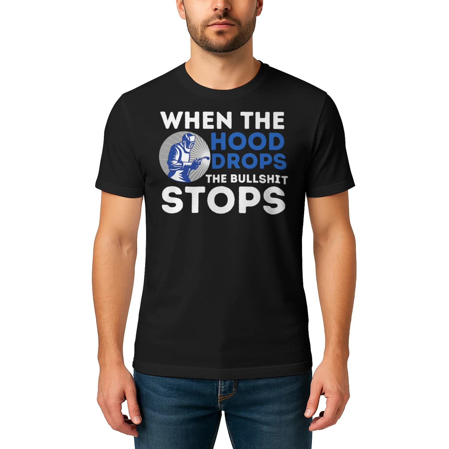 When The Hood Drops Metal Worker Welding Welder Welder T Shirt WED0089