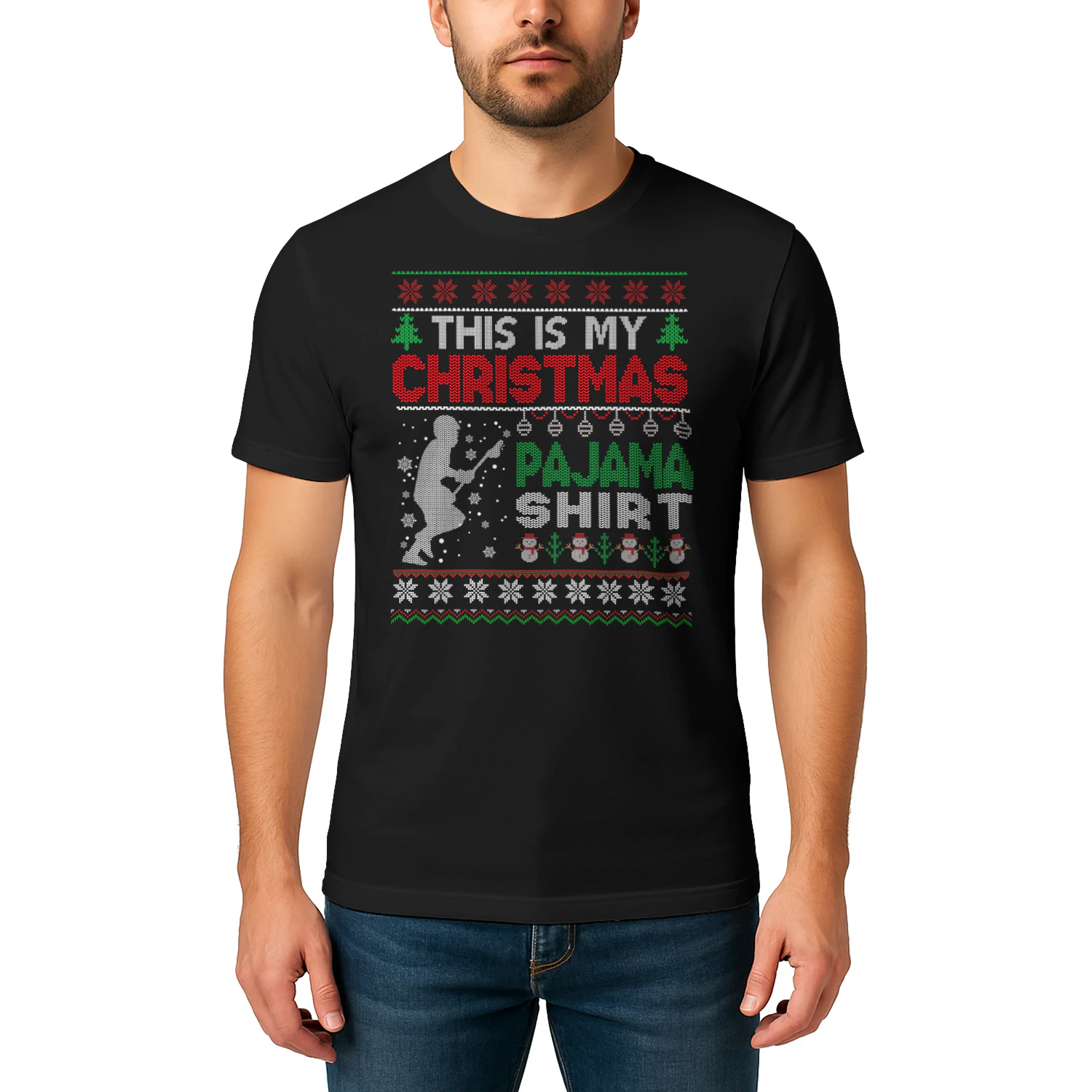 This Is My Christmas Pajama Ugly Sweater Lacrosse Xmas Lacrosse T Shirt LAR0469