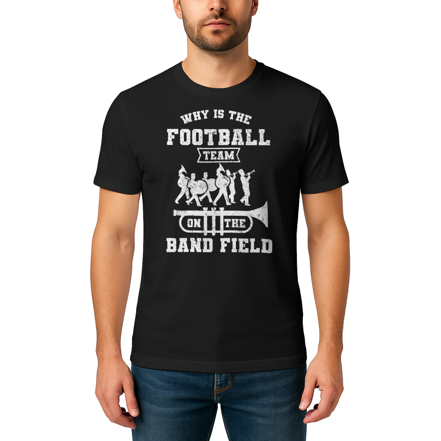 Why Is The Football Team On The Band Field Marching Band T Shirt MCB0335