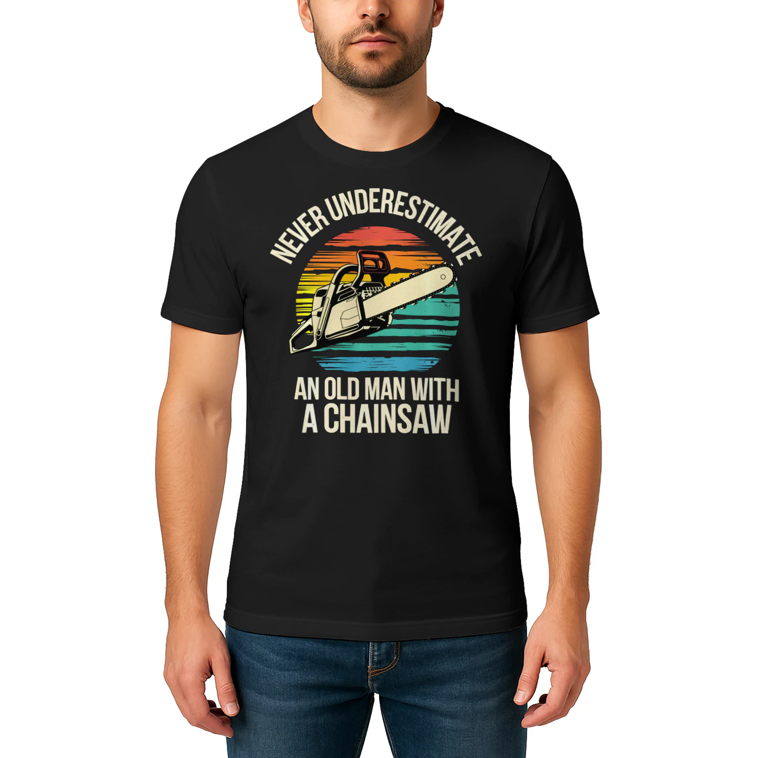 Lumberjack Art for Grandpa Men Logger Chainsaw Tree Cutter Performance T Shirt LUB0196