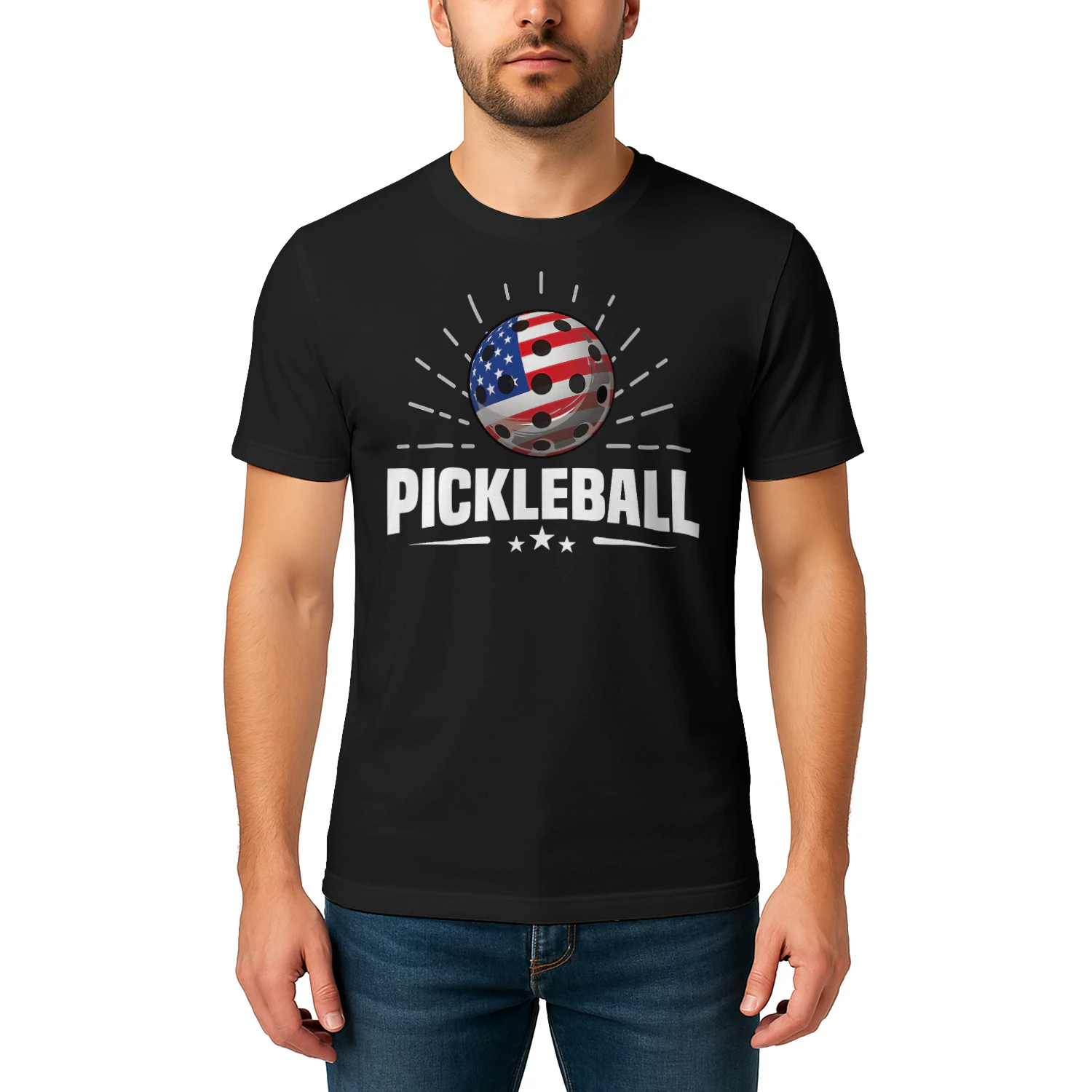 Us American Flag Pickleball Player Paddleball Lover Pickleball T Shirt PIK0329