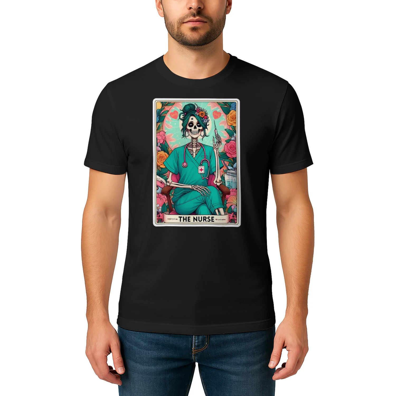 The Nurse Skeleton Tarot Card Funny Nursing Nurse Rn Lpn Np Nursing T Shirt NUR0323