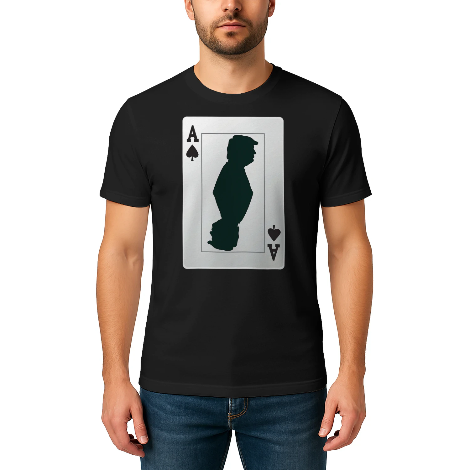Black Ace Heart Poker Trump Card Donald Trump Poker T Shirt POK0326