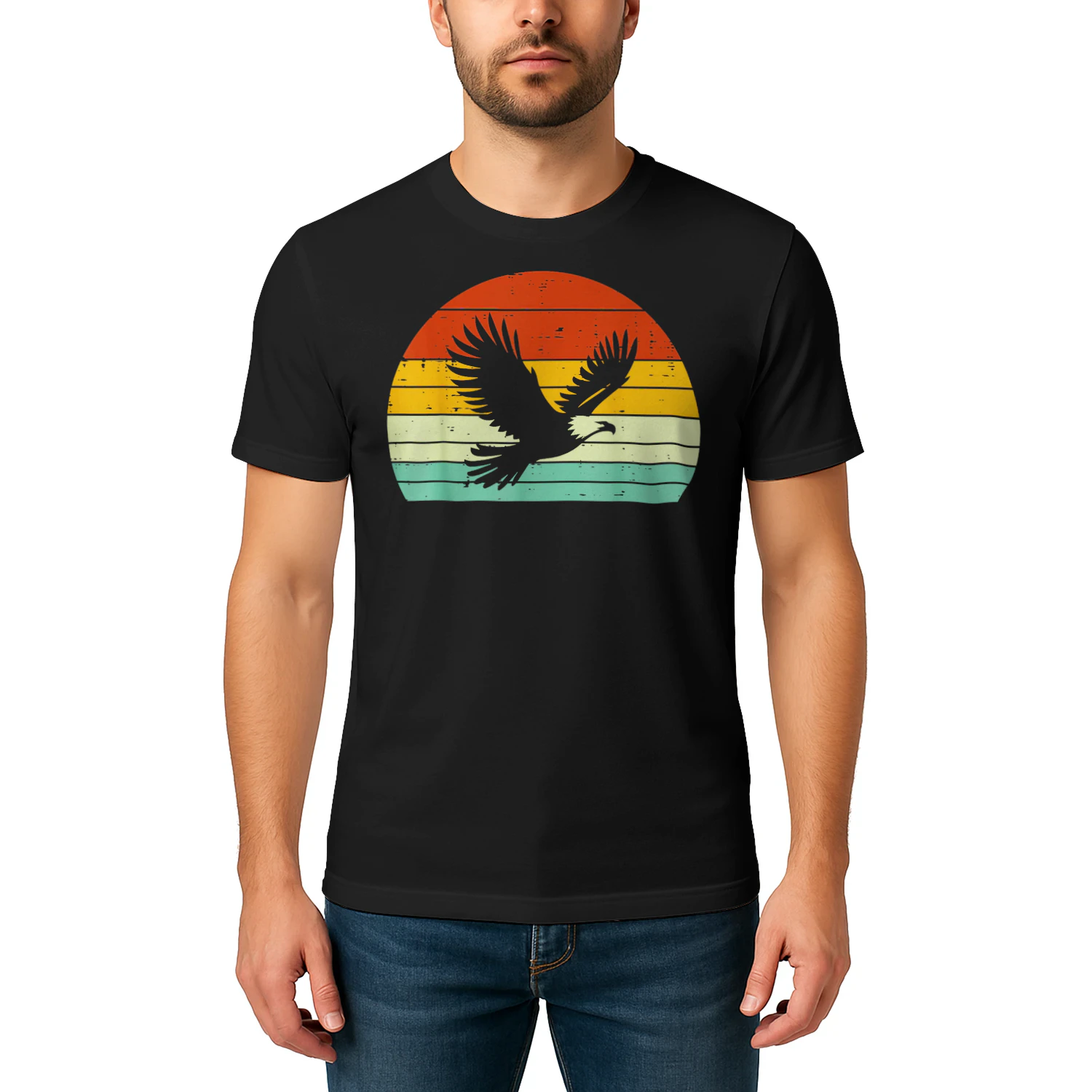 Bald Eagle Sunset Retro Wildlife Bird Eagle T Shirt EAG0018