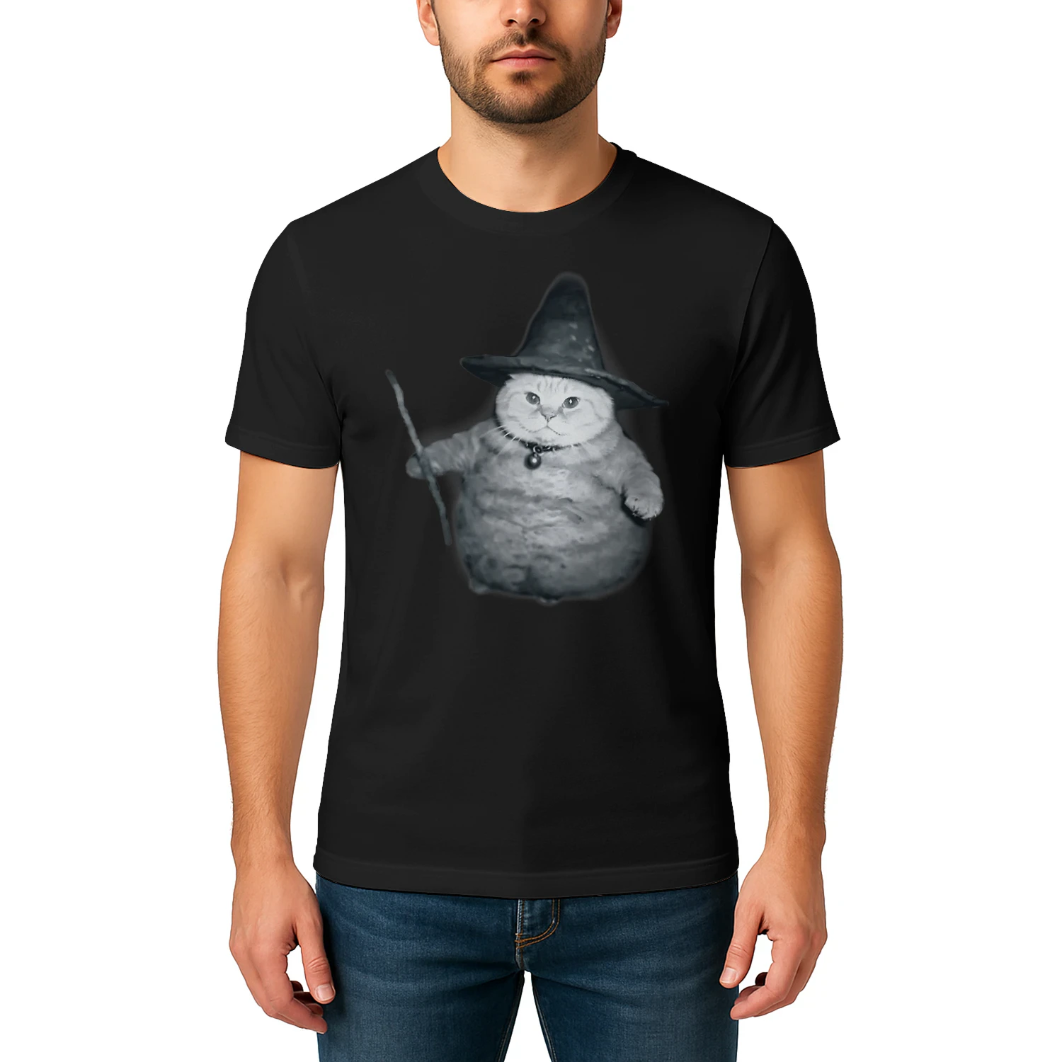 Wizard Kitten Meme Chonk Witch Cat Meme Stupid Brain Rot T Shirt CAT1677