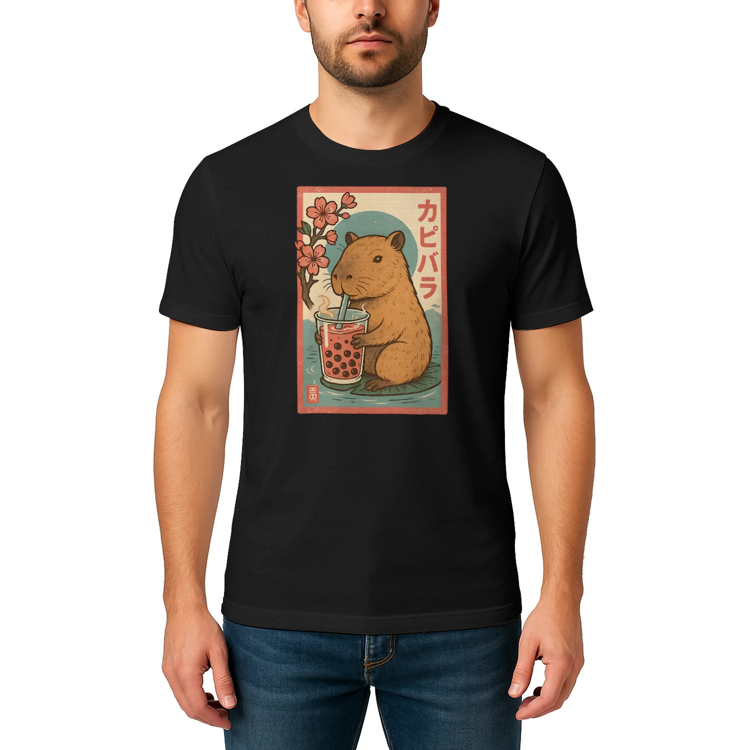 Anime Capybara Graphic Tees Kawaii Japanese Vintage Capibara T Shirt CAB0019