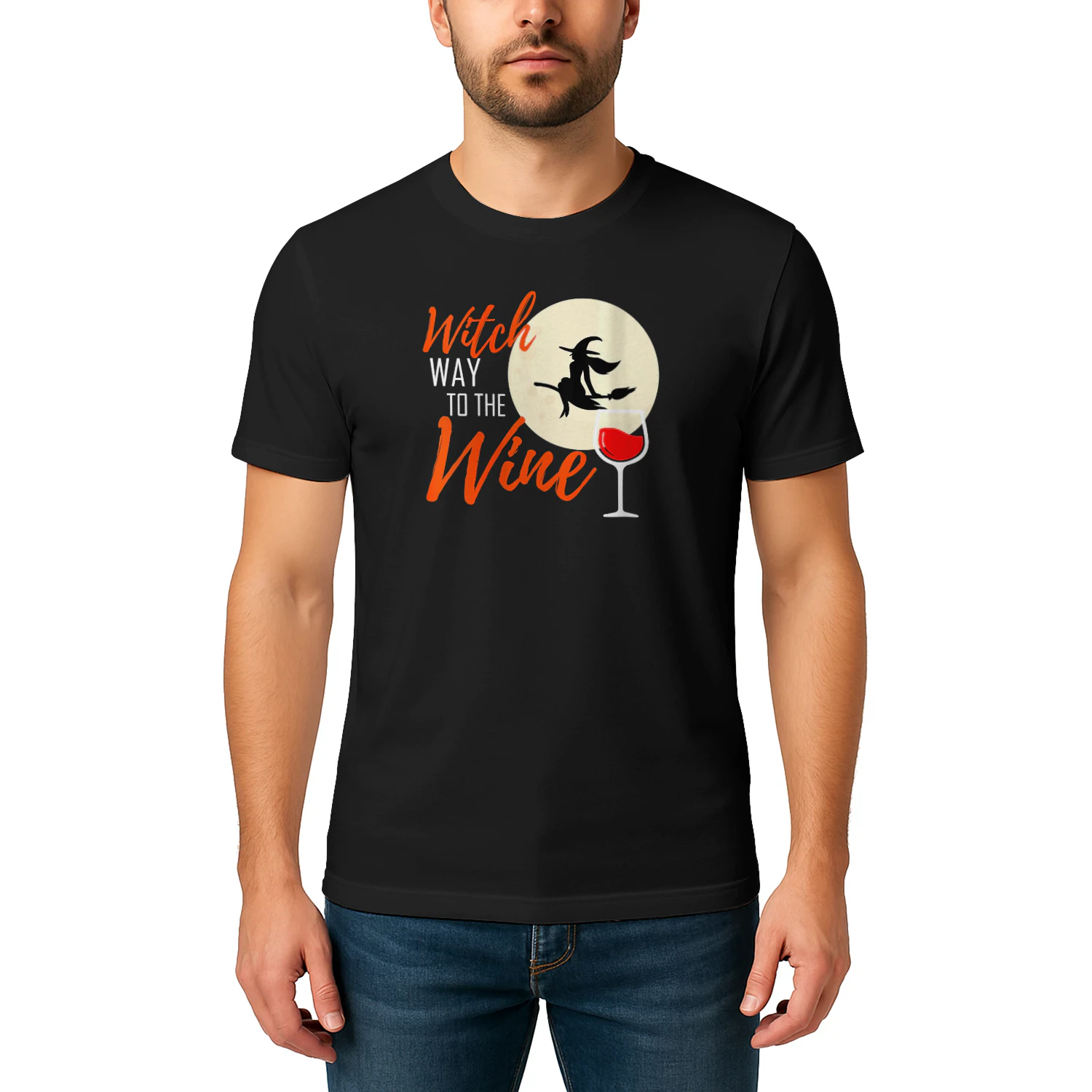 Womens Witch Way To Wine Halloween Witch Wine Witch T Shirt WIT0343