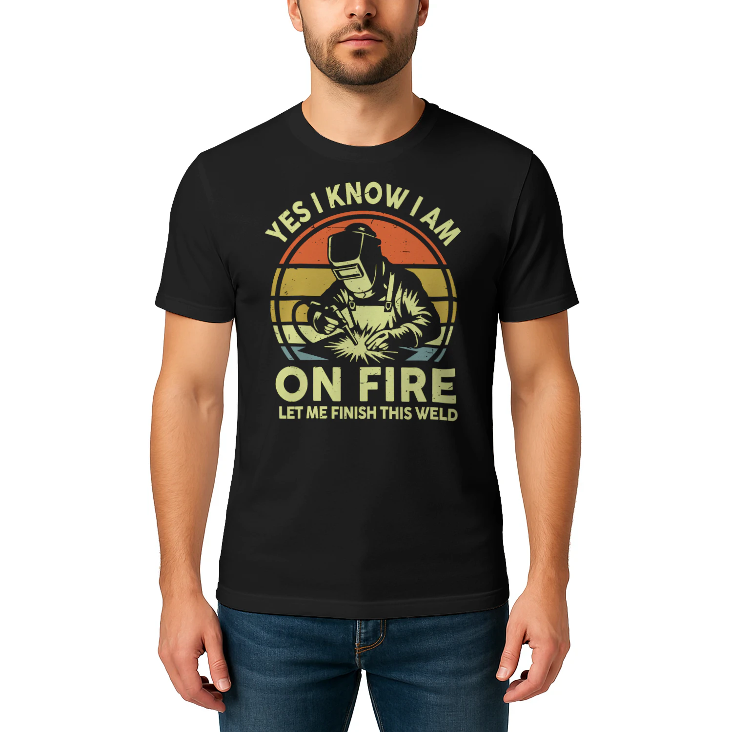 Yes I Know On Fire Let Me Finish Weld Funny Welder Dad Gift Welder T Shirt WED0469