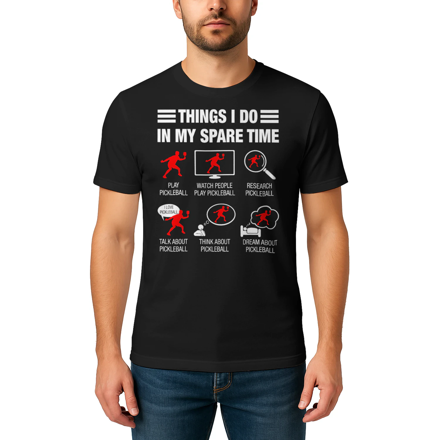 Things I Do In My Spare Time Funny Pickleball Men Women Pickleball T Shirt PIK0327