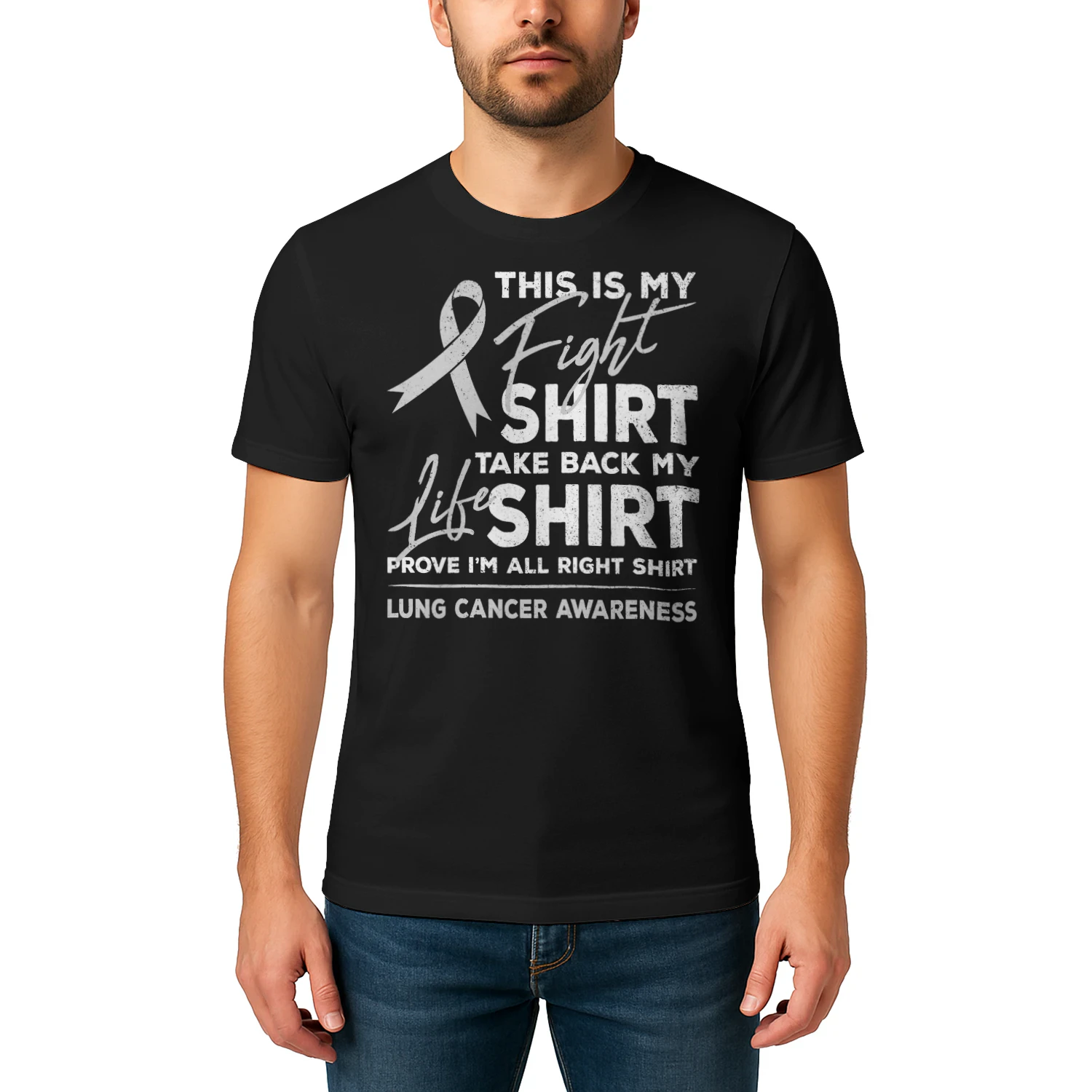 This Is My Fight Shirt Lung Cancer Awareness Support Ribbon Lung Cancer T Shirt LUC0147