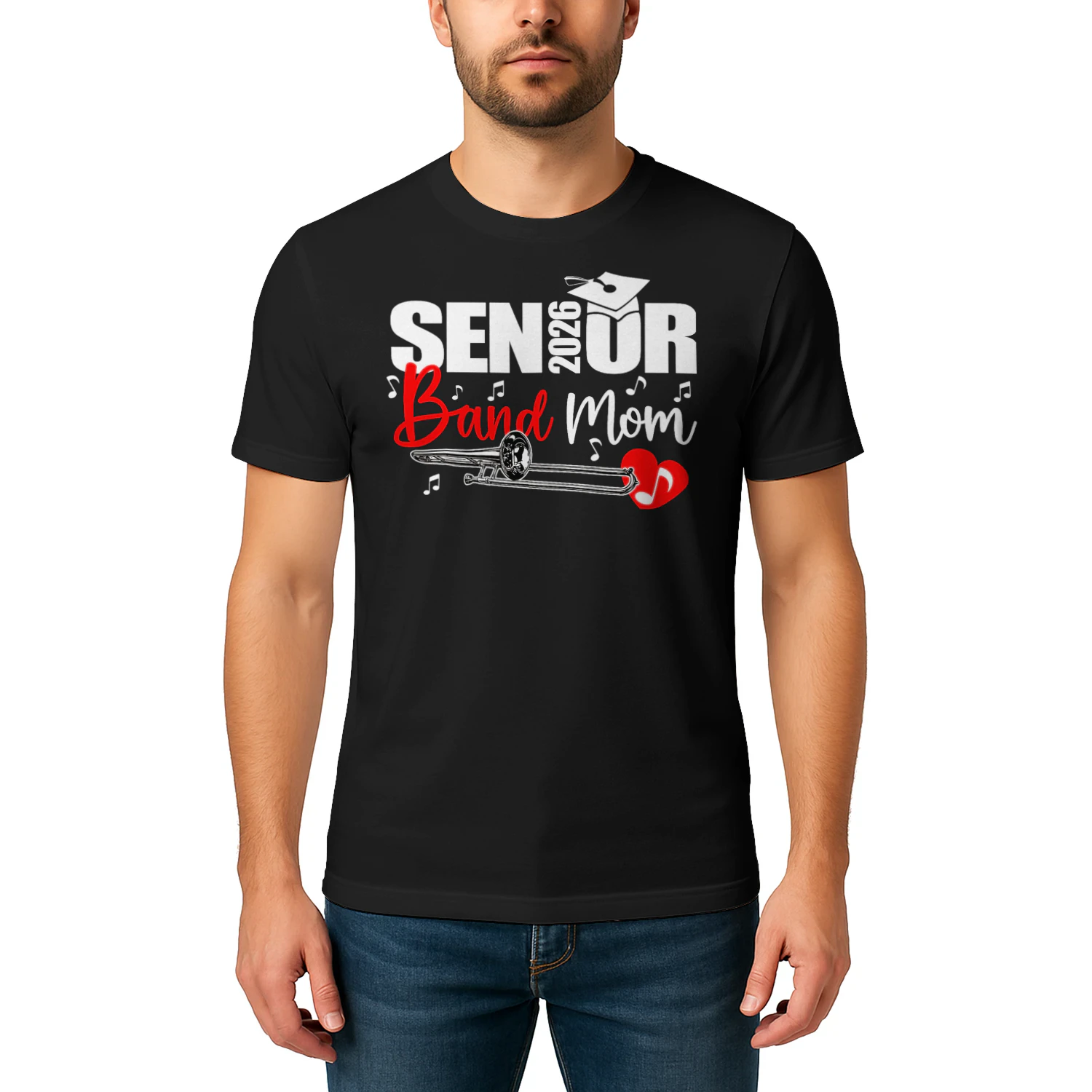 Senior Band Mom 2026 Marching Band Class of 2026 Trombone T Shirt MCB0292