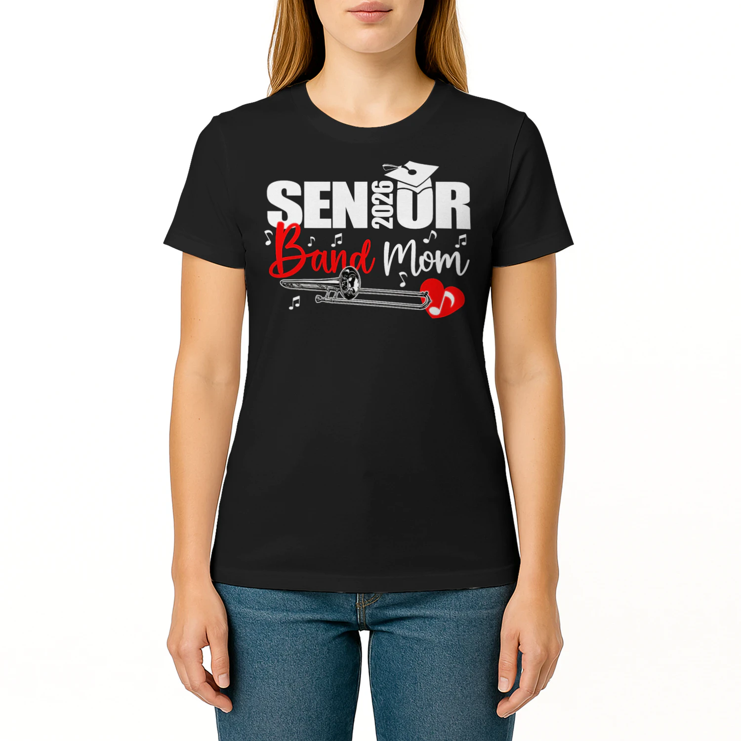Senior Band Mom 2026 Marching Band Class of 2026 Trombone T Shirt MCB0292