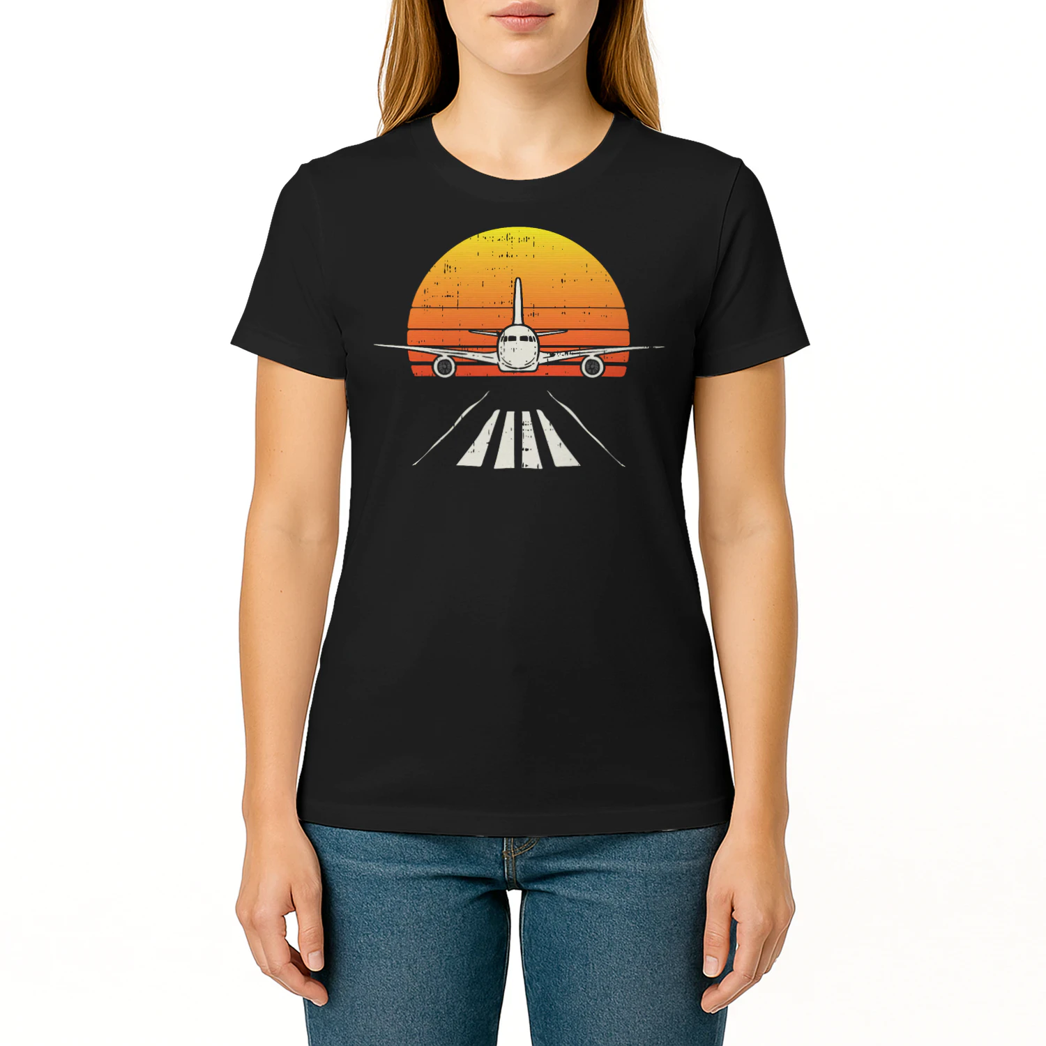 Landing Airplane Retro Aeroplane Pilot Aviation Lover Gift Airplane T Shirt AIP0329