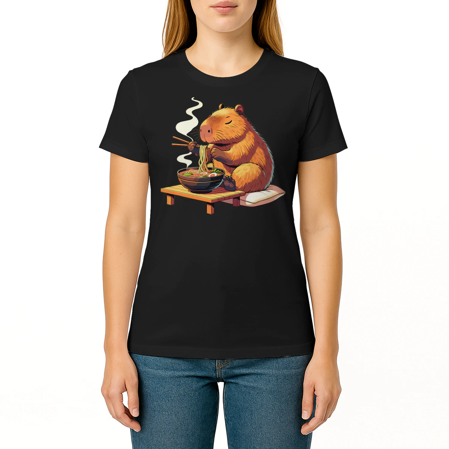 Sweet Capybara Eats Ramen Noodles Capybaras Ramen T Shirt CAB0757