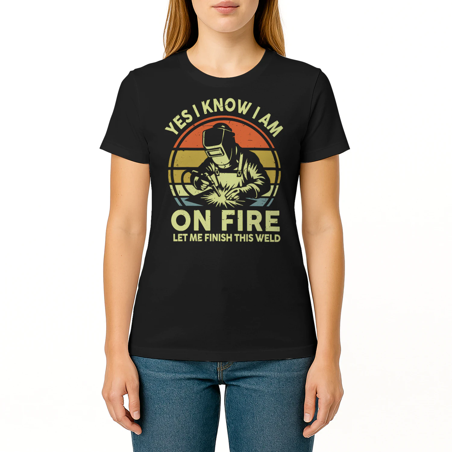 Yes I Know On Fire Let Me Finish Weld Funny Welder Dad Gift Welder T Shirt WED0469