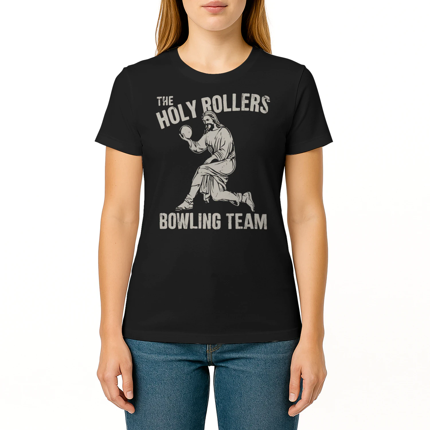 The Holy Rollers Bowling Team Jesus Bowler Christian Bowling T Shirt BOL1467