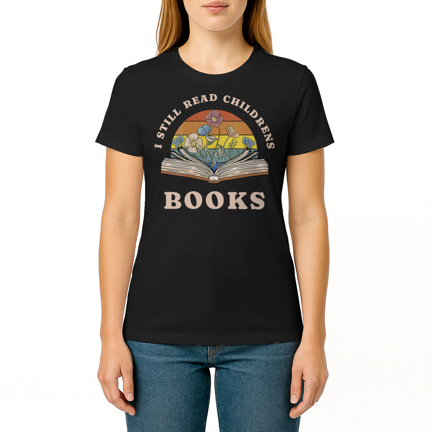 Womens I Still Read Childrens Books First Day Of School Teacher Vneck Read Books T Shirt REB0929
