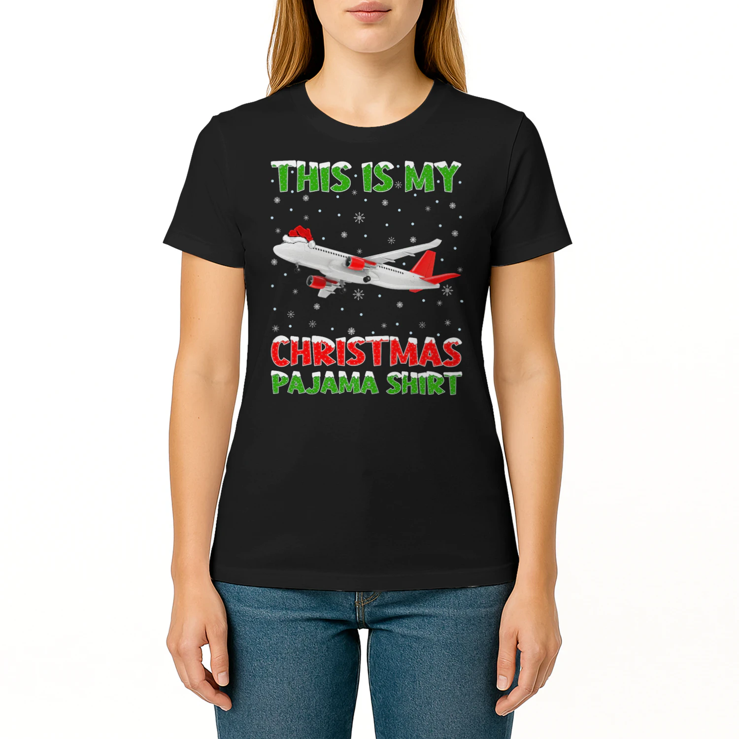 This Is My Christmas Pajama Shirt Airplane Christmas Airplane T Shirt AIP0621