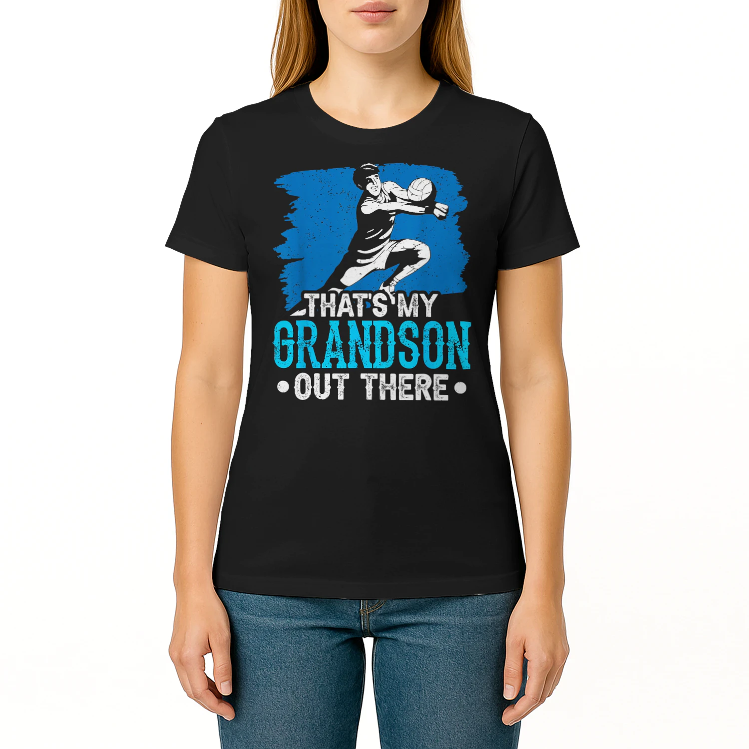 That's My Grandson Out There Volleyball Field Sports Athlete T-Shirt VOL0054
