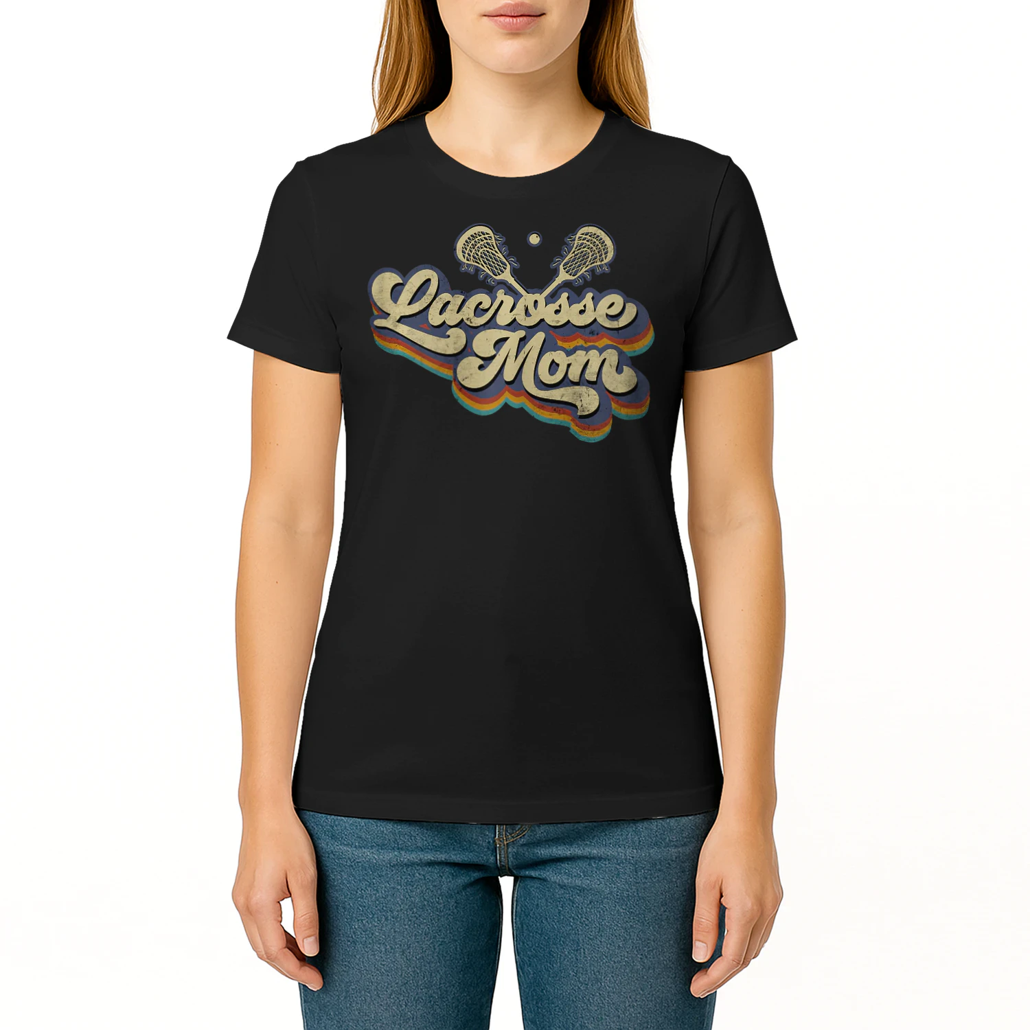 Womens Lacrosse Mom Lacrosse Stick Sun Lacrosse T Shirt LAR0493