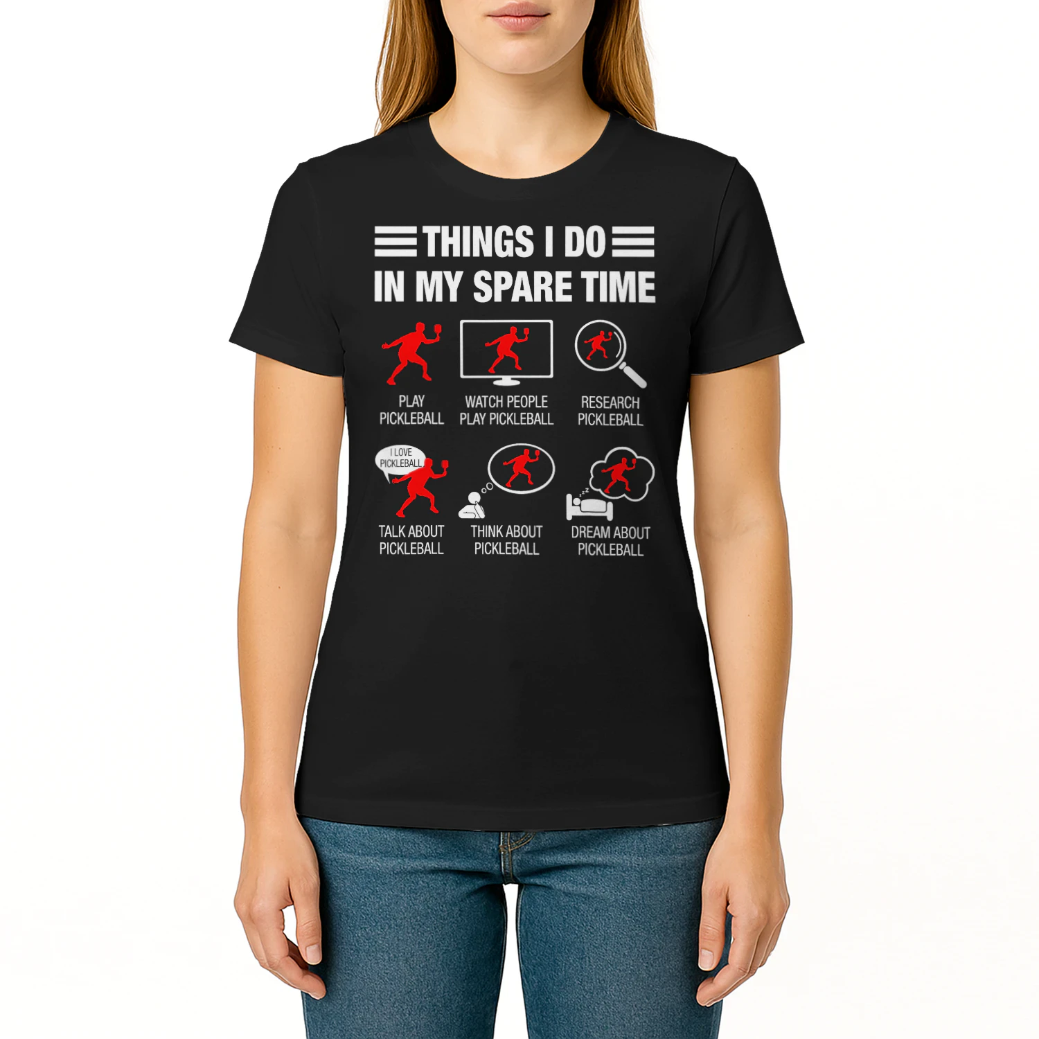 Things I Do In My Spare Time Funny Pickleball Men Women Pickleball T Shirt PIK0327
