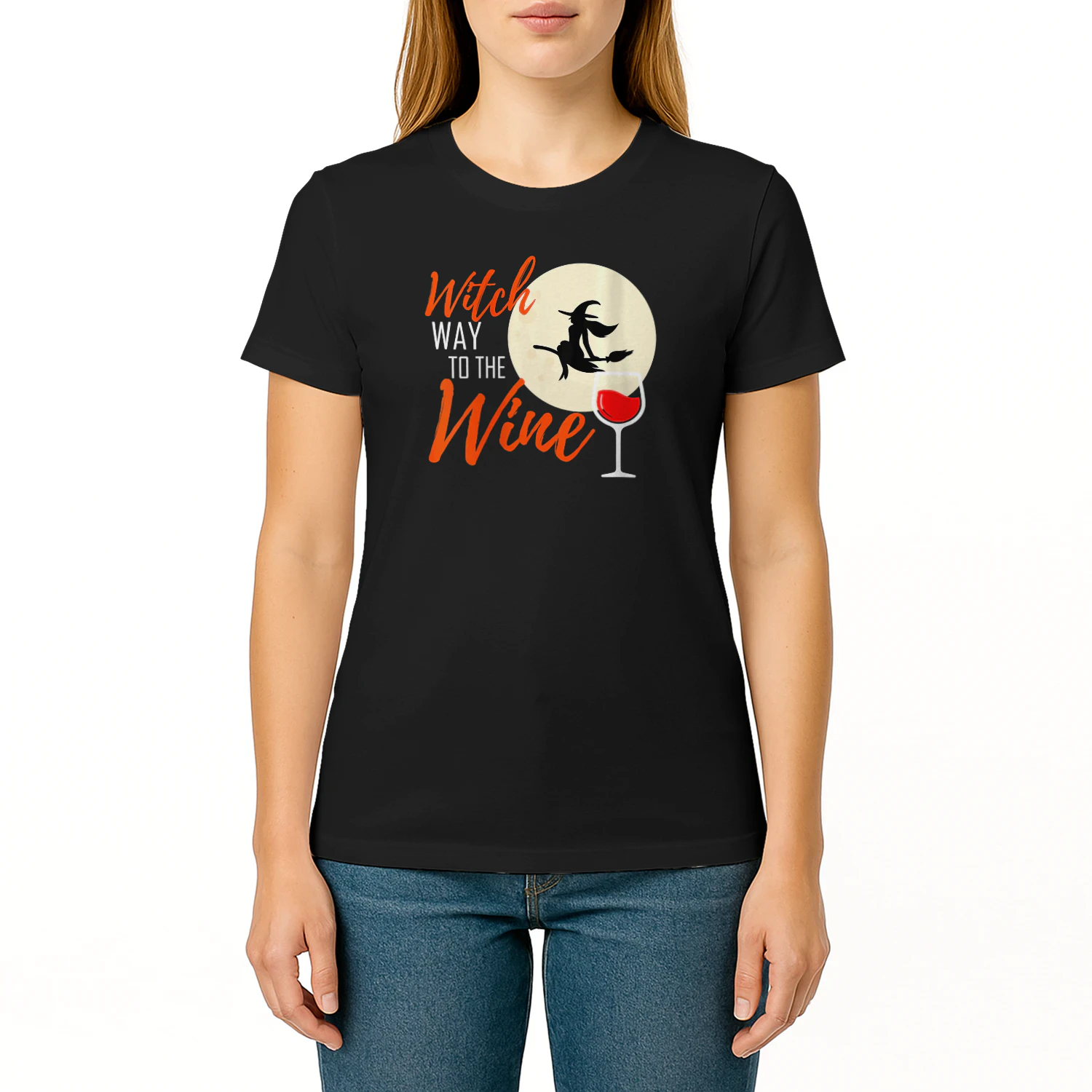 Womens Witch Way To Wine Halloween Witch Wine Witch T Shirt WIT0343