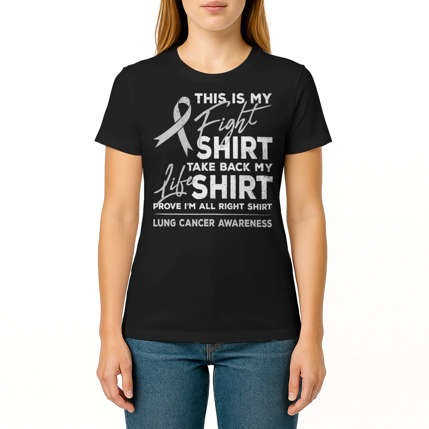 This Is My Fight Shirt Lung Cancer Awareness Support Ribbon Lung Cancer T Shirt LUC0147