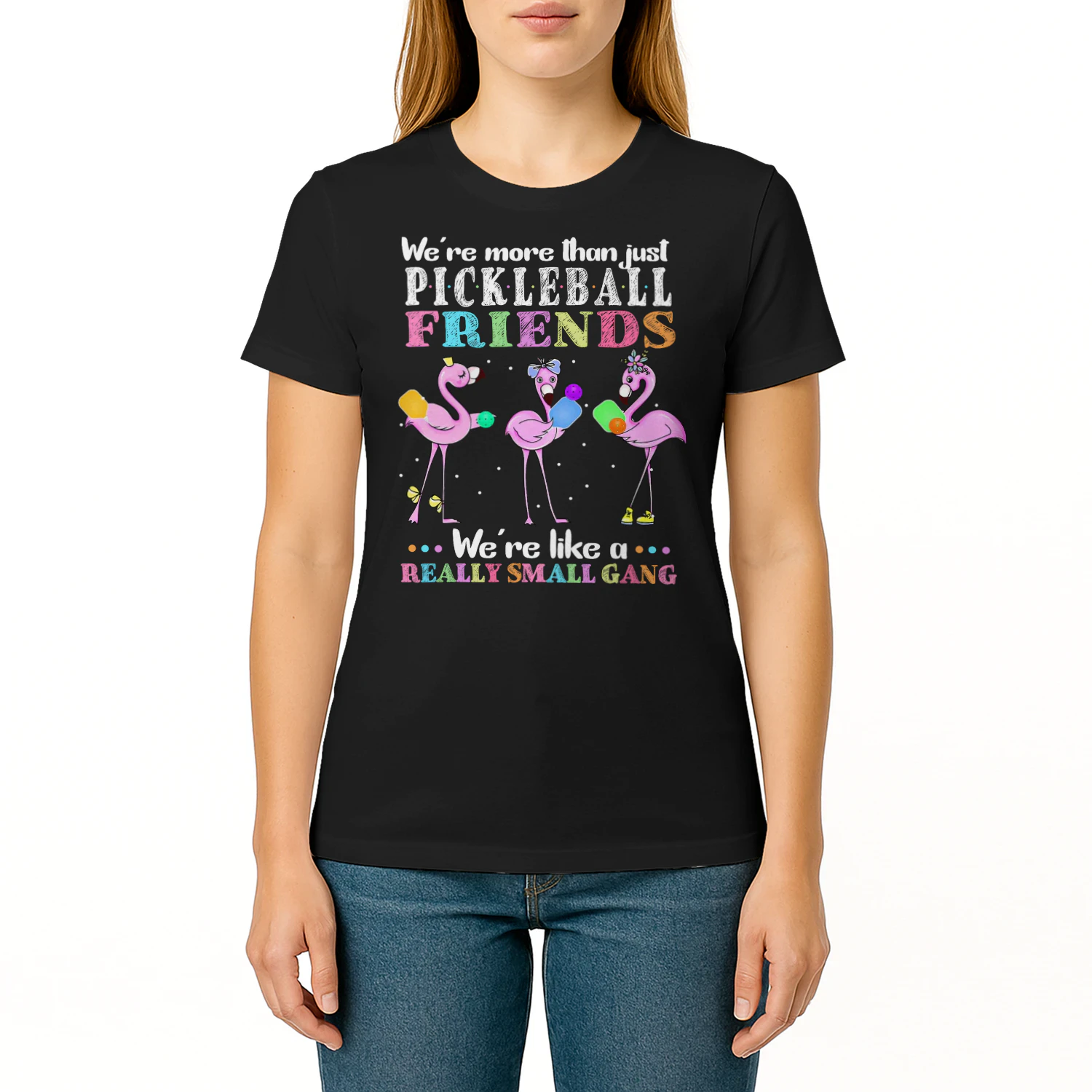 Were More Than Just Pickleball Friends Funny Flamingo Sport Pickleball T Shirt PIK0340