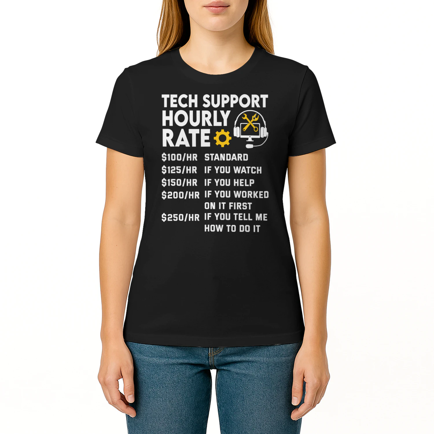 Tech Support Hourly Rate It Engineer Tech Computer Geek Engineer T Shirt STE0630