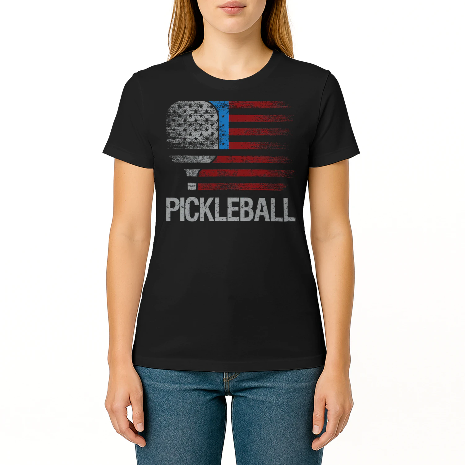 Us Flag Pickleball Player Paddleball Lover Pickleball T Shirt PIK0332