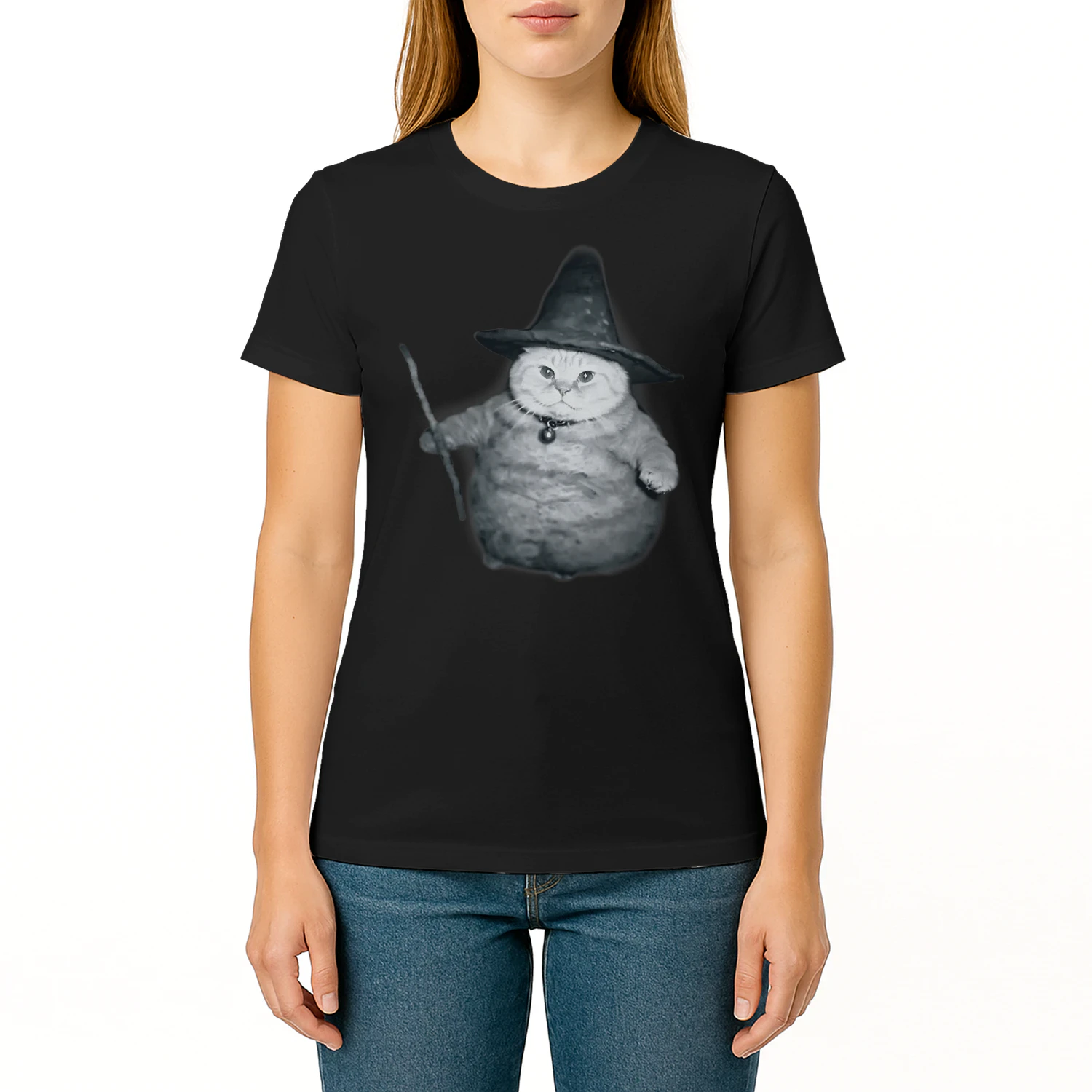 Wizard Kitten Meme Chonk Witch Cat Meme Stupid Brain Rot T Shirt CAT1677