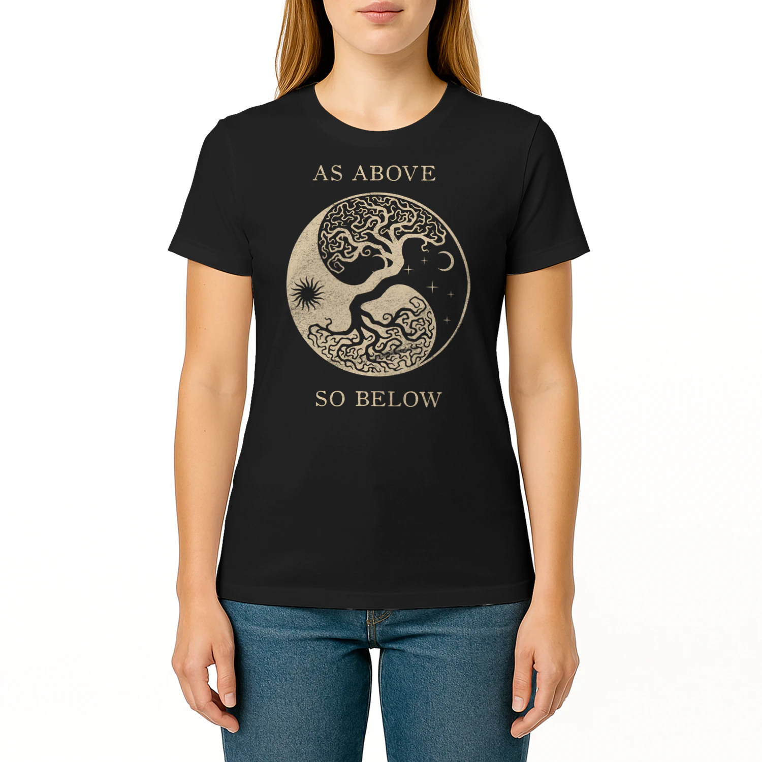 Yggdrasil Vintage Viking Moon Sun Mythical Tree Norse Odin Pullover Hoodie Viking T Shirt VIK0518