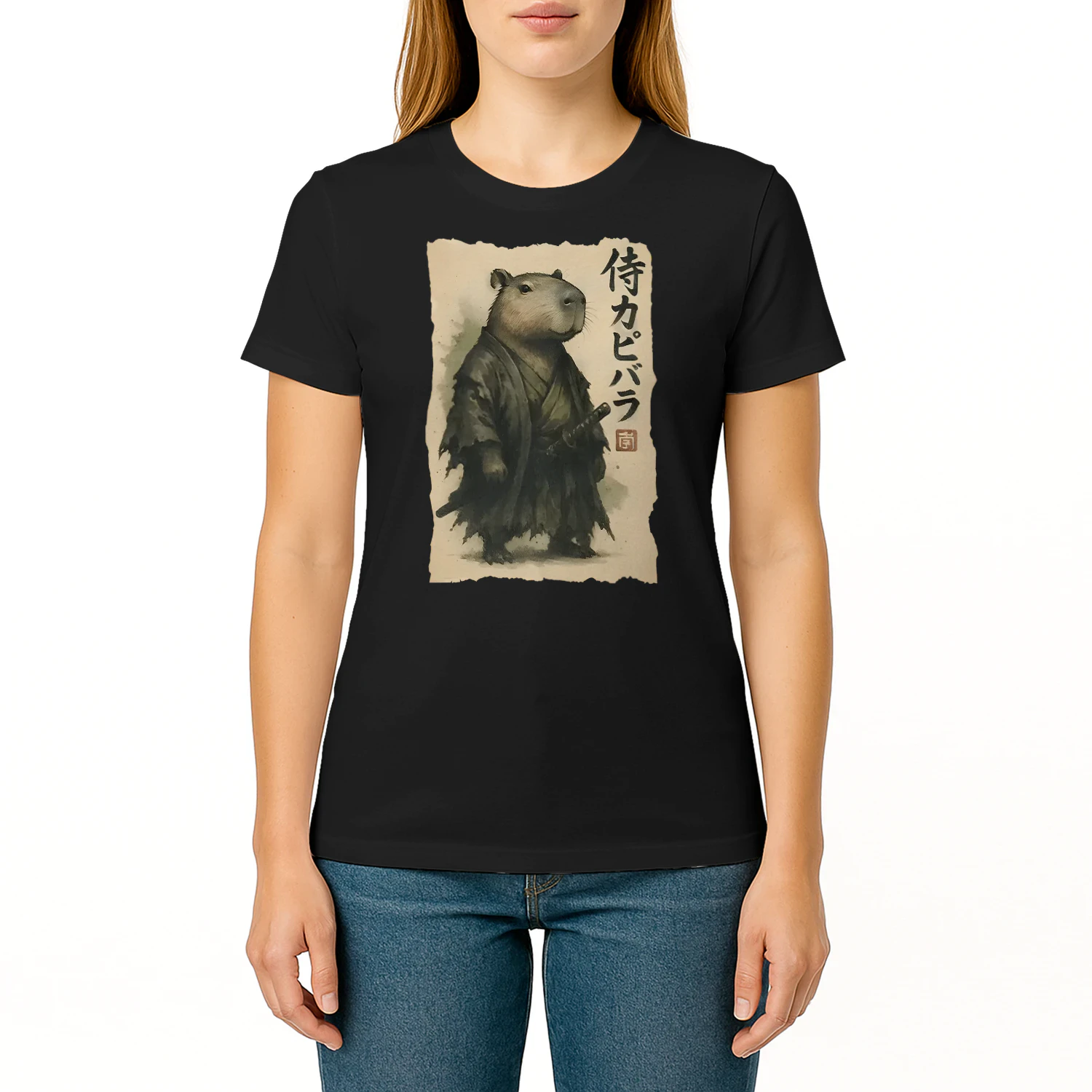 Samurai Capybara Funny Capybara Japanese Animal T Shirt CAB0728