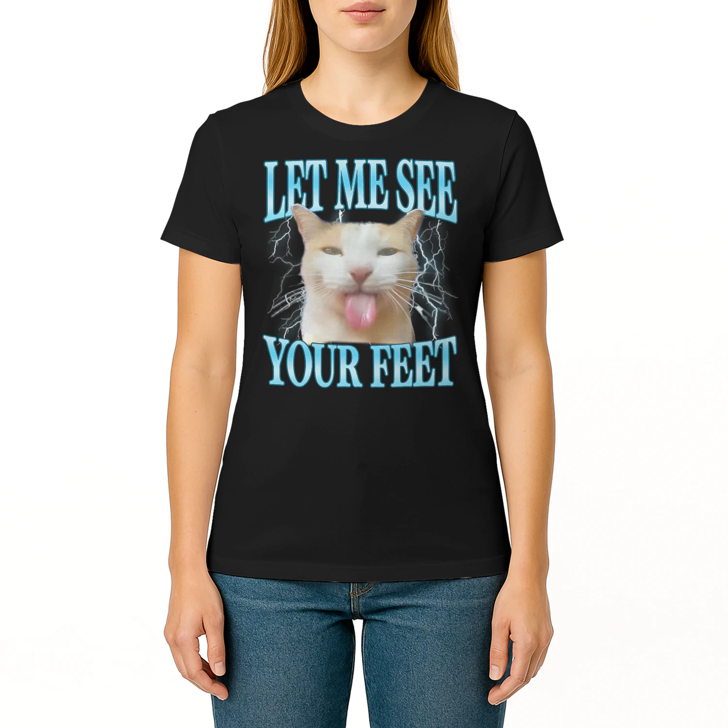 Your Feet Funny Offensive Silly Cat Meme Men Women Vintage T Shirt CAT1698