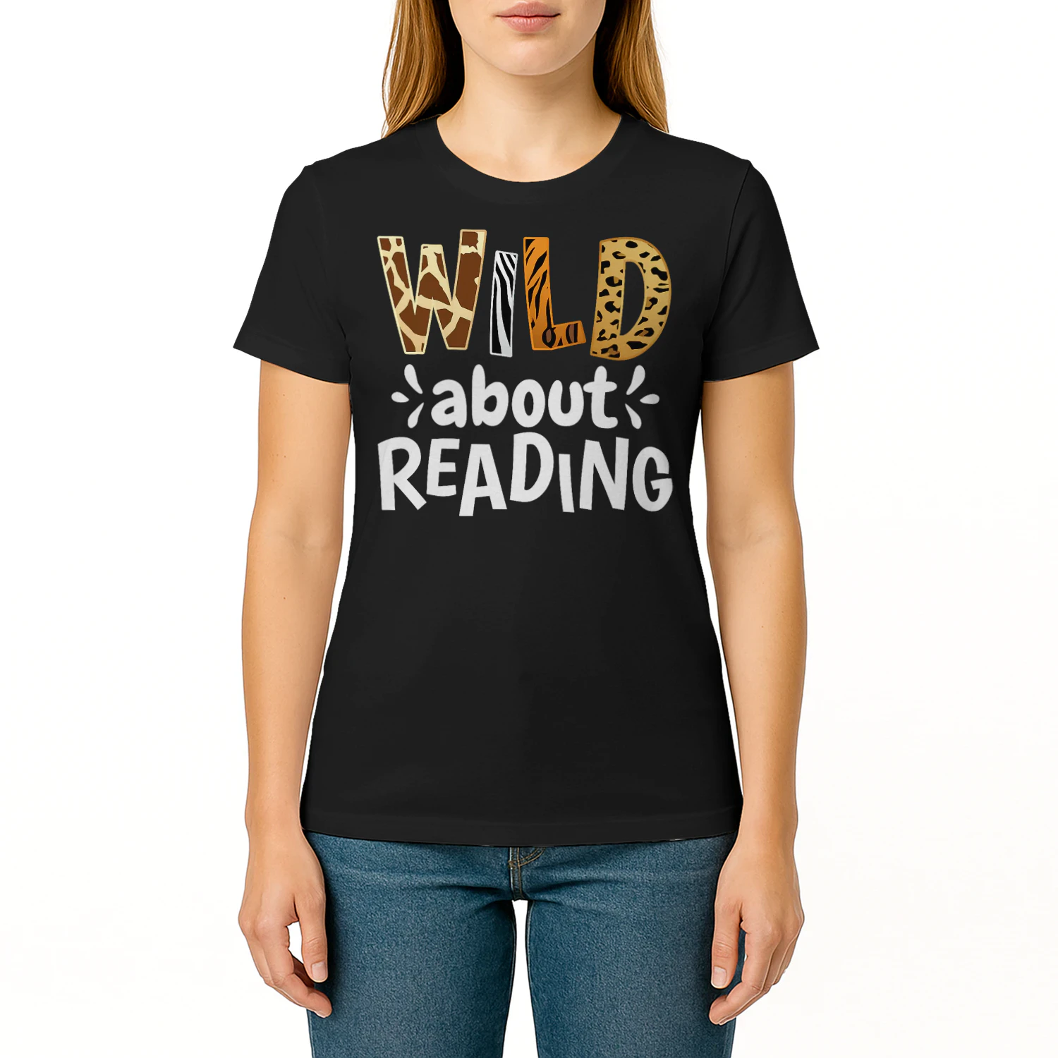 Wild About Reading Reading Books And Bookworm Library Day Read Books T Shirt REB0925