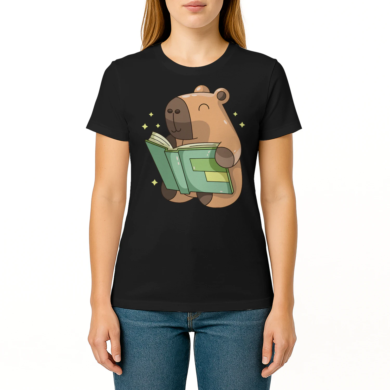 Pet Capybara is Reading Library Capy Word Book Day Teacher Men Women Kids T Shirt CAB0705