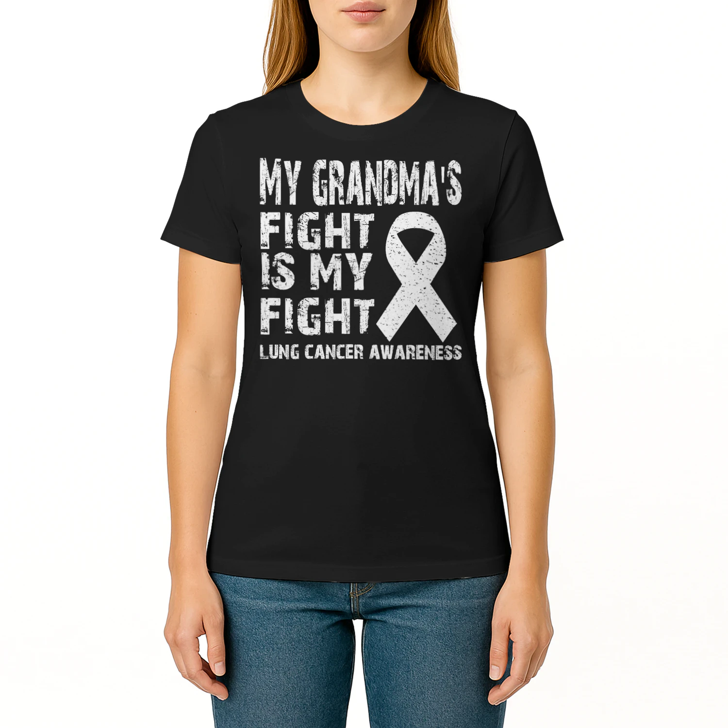 My Grandmas Fight Is My Fight Lung Cancer Awareness Lung Cancer T Shirt LUC0135