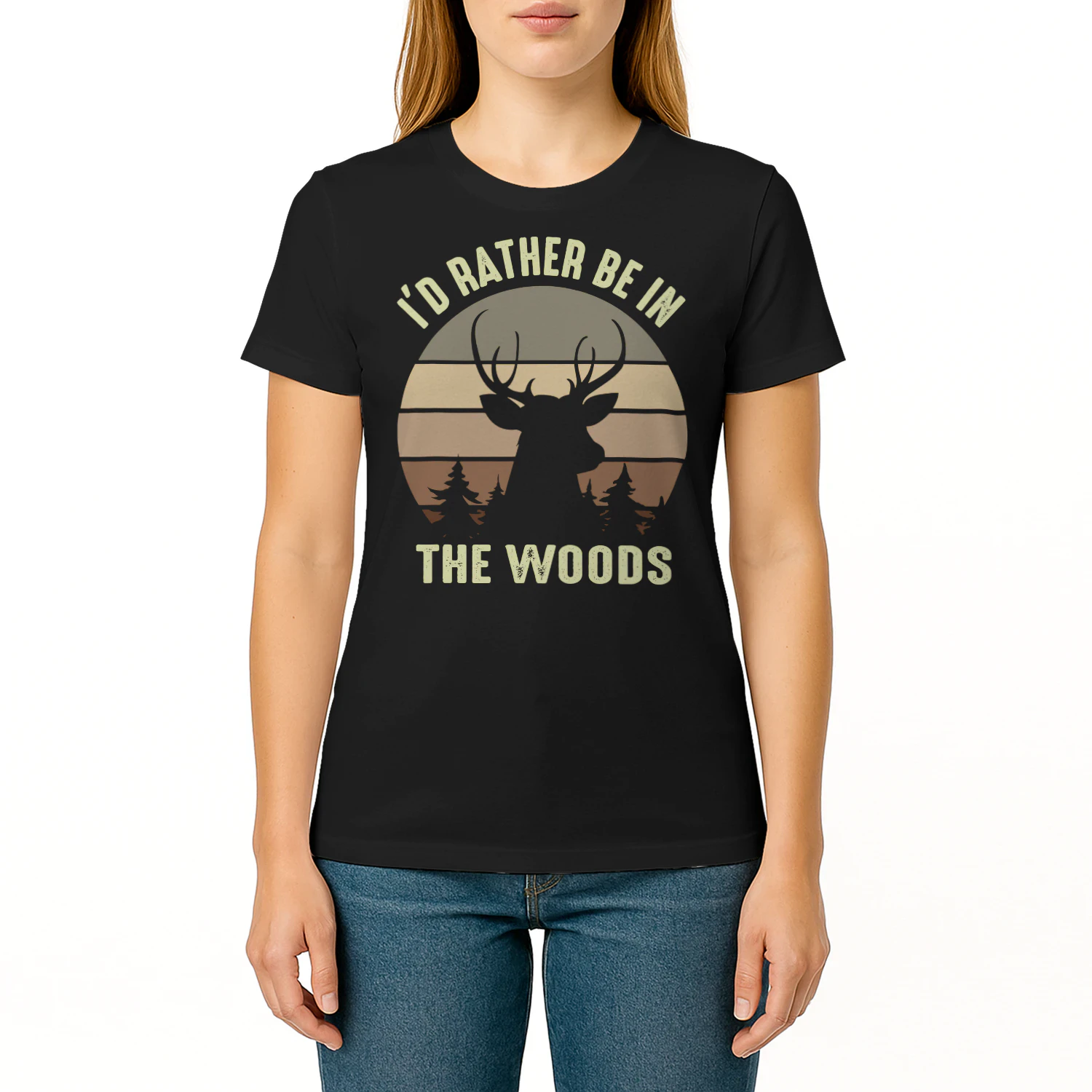 Id Rather Be In The Woods Hunting T Shirt HUT0159
