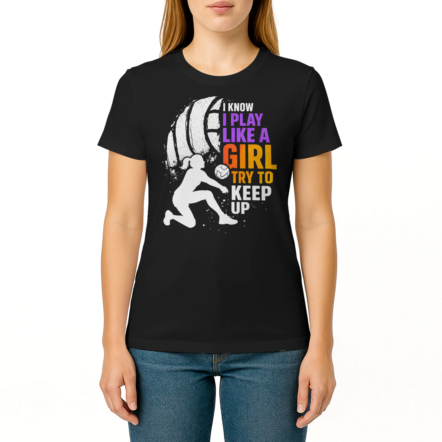Play Like A Girl Keep Up Volleyball T Shirt VOL0032