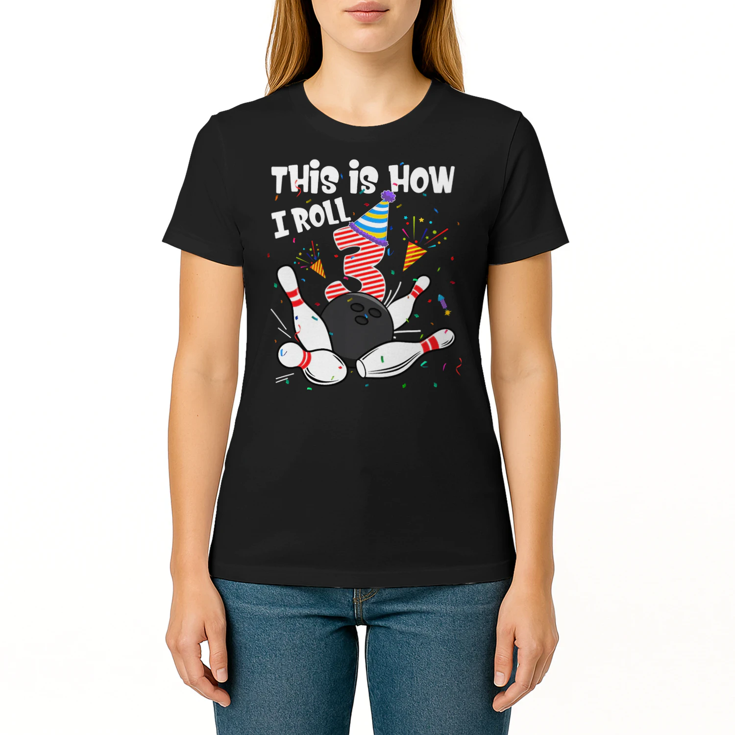 This Is How I Roll 3rd Birthday Bowler 3 Year Old Bowling T Shirt BOL1478