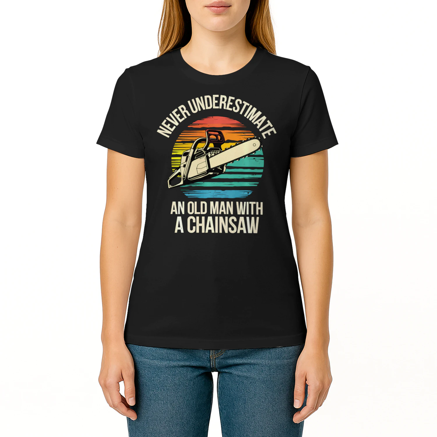 Lumberjack Art for Grandpa Men Logger Chainsaw Tree Cutter Performance T Shirt LUB0196