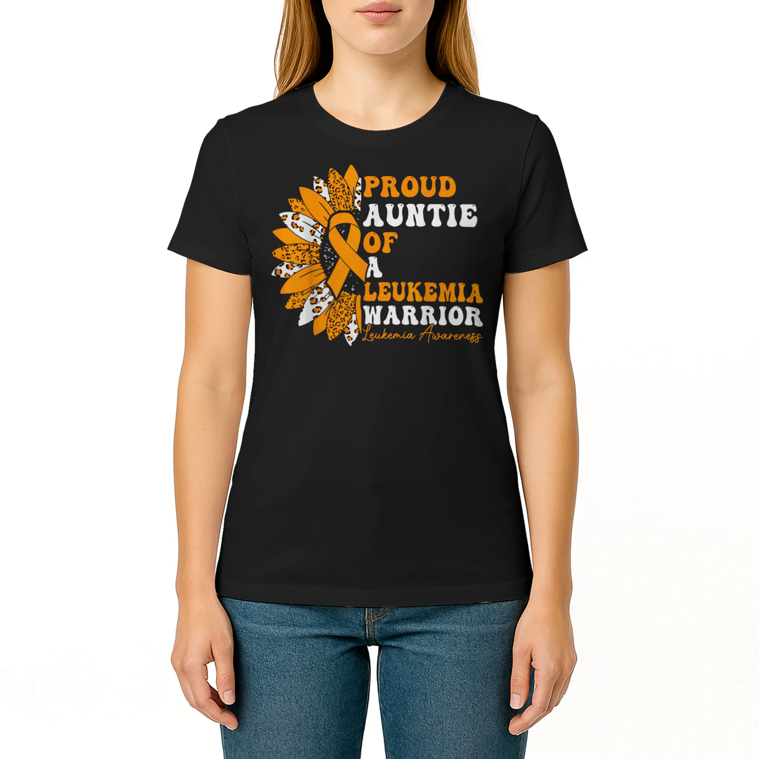 Proud Auntie Of A Leukemia Warrior Leukemia Awareness T Shirt LEW0298