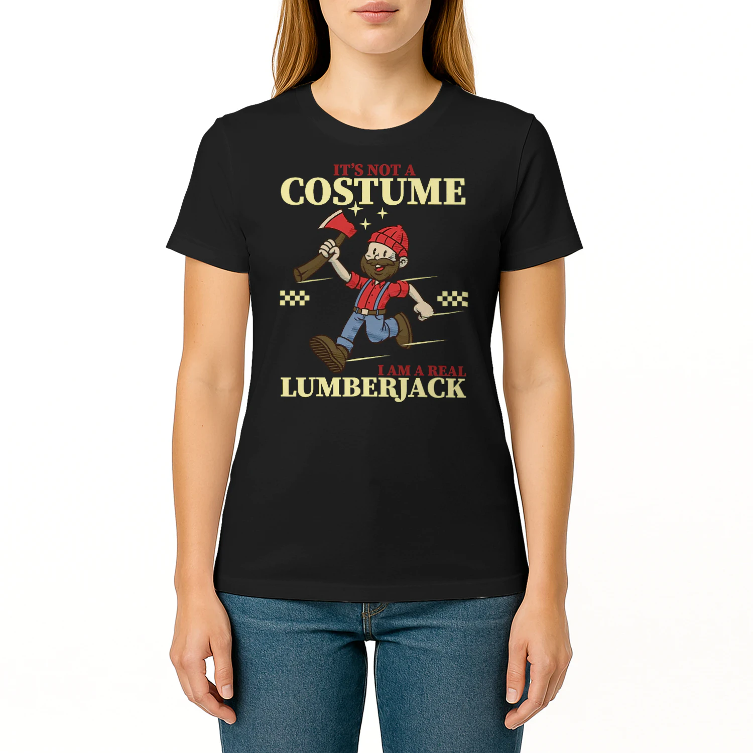 Lumberjack Costume Axe Men Arborist Wood Halloween Woodwork T Shirt LUB0210