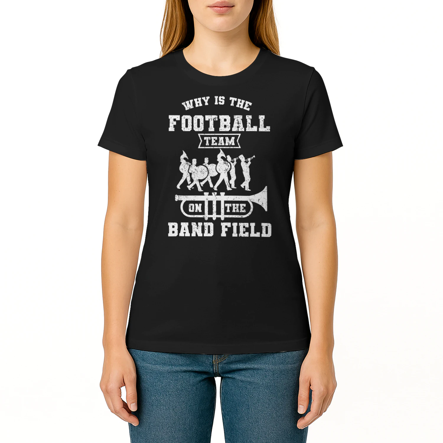 Why Is The Football Team On The Band Field Marching Band T Shirt MCB0335