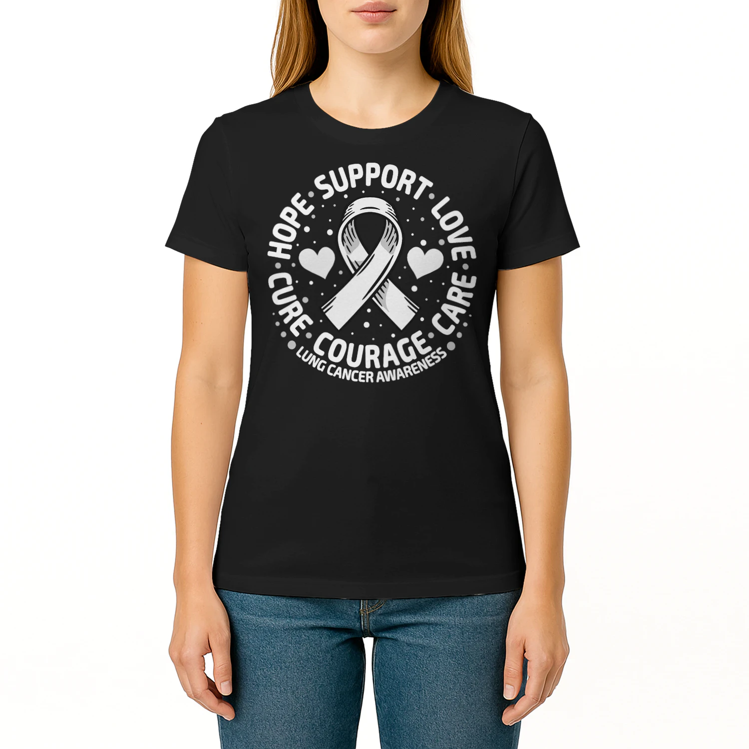 Lung Cancer Tee Family Support White Lung Cancer Awareness Lung Cancer T Shirt LUC0124
