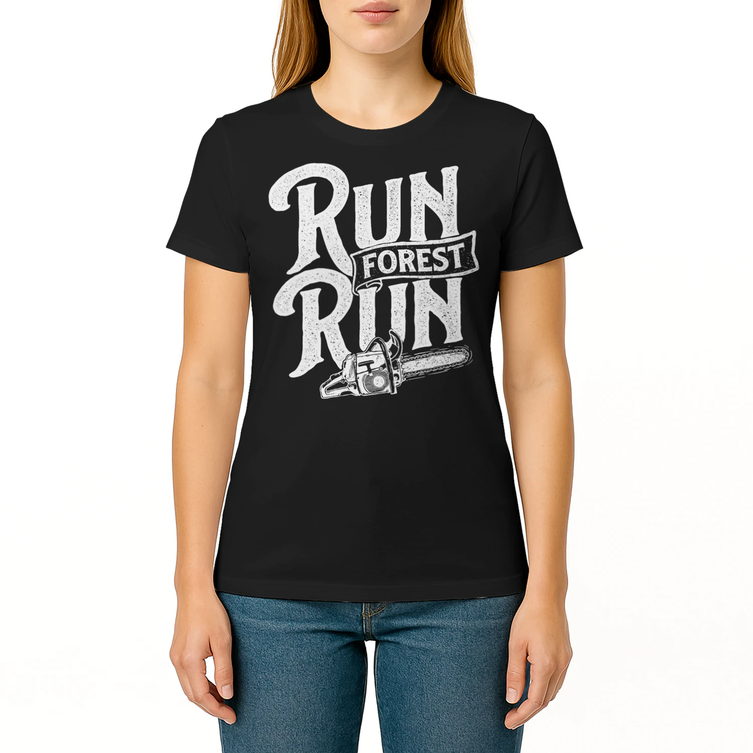Run Forest Run Lumberjack Sawmill Worker Logger Chainsaw T Shirt LUB0304