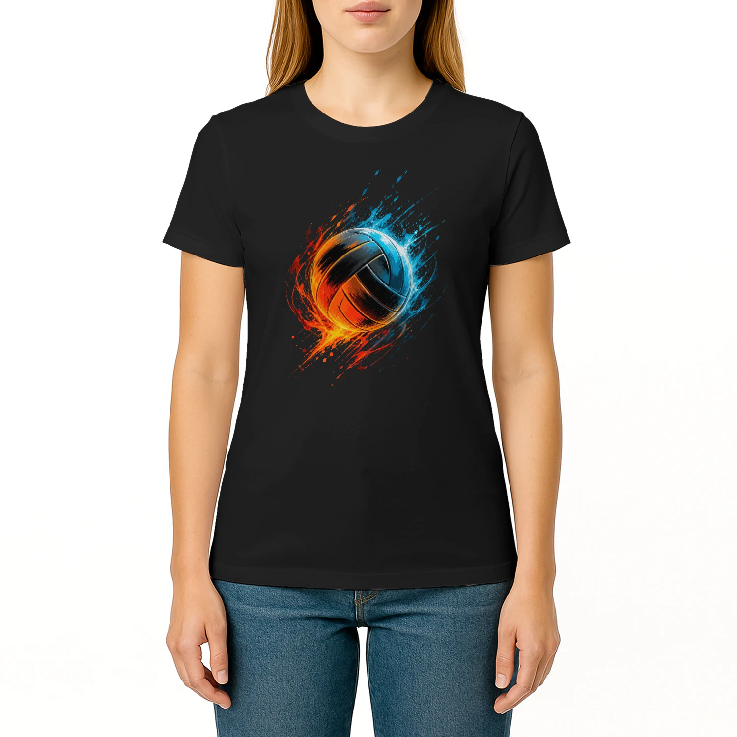 Fire Volleyball Player Volleyball T Shirt VOL0003