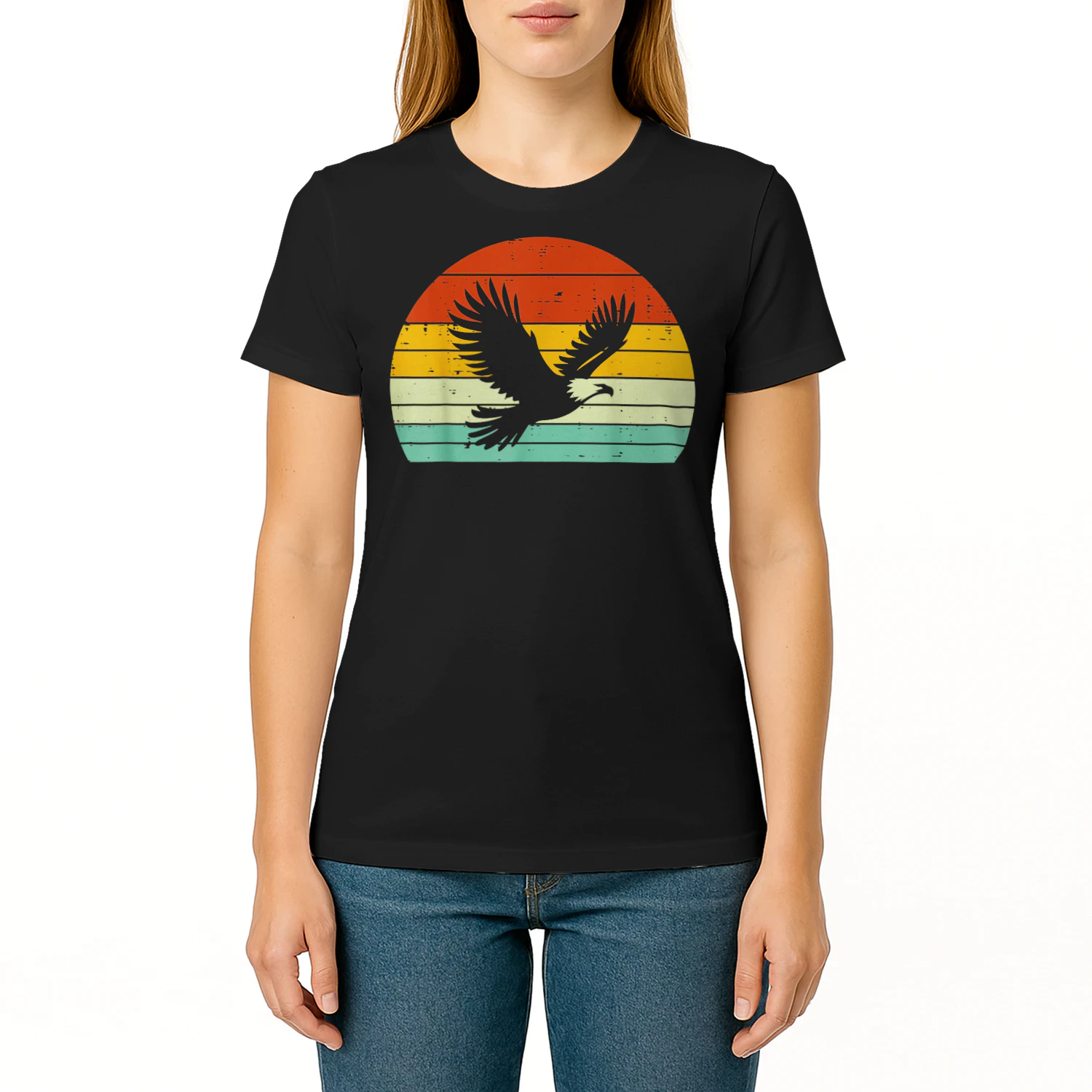 Bald Eagle Sunset Retro Wildlife Bird Eagle T Shirt EAG0018
